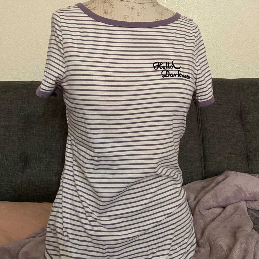 Modcloth striped embroidered top